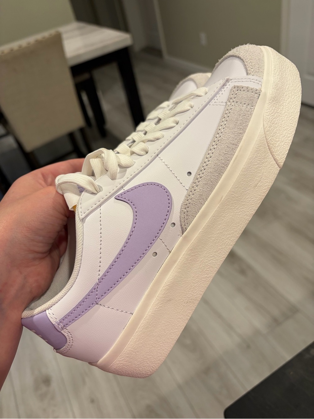 Nike Women's Low-Top Sneaker in White and Lavender